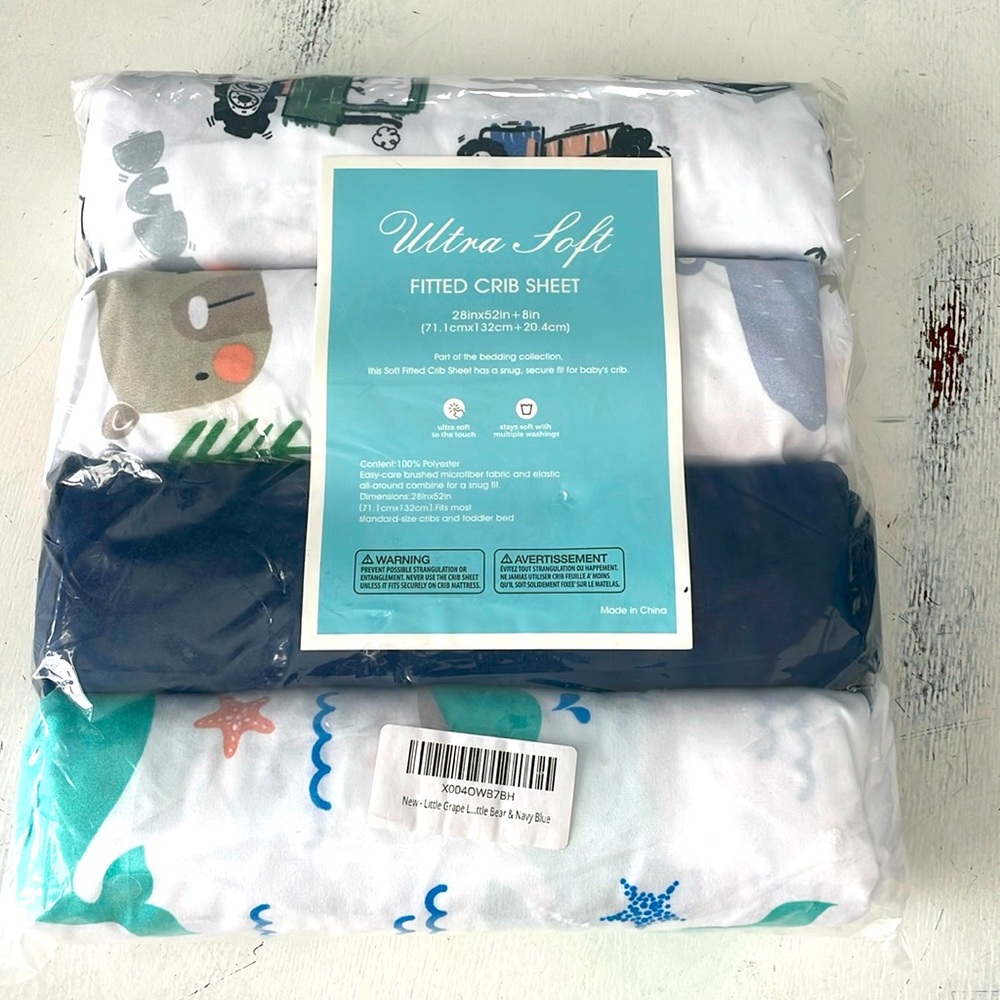 NWT - Ultra soft fitted crib sheets set of 4